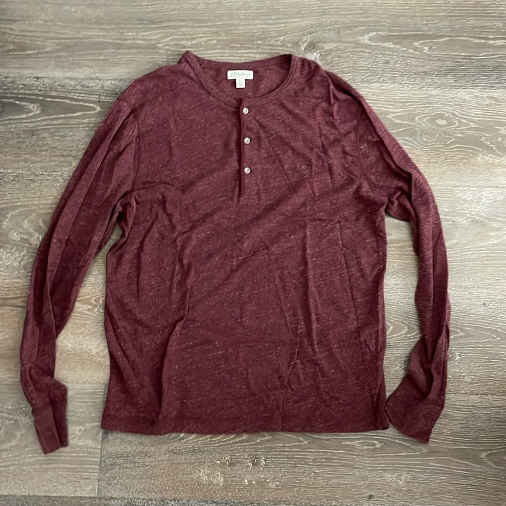 J Crew Slim Maroon Henley (L)